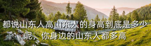 山東人178身高多少,為啥山東人個子普遍都高