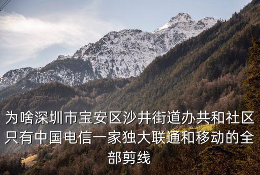 為啥深圳市寶安區(qū)沙井街道辦共和社區(qū)只有中國(guó)電信一家獨(dú)大聯(lián)通和移動(dòng)的全部剪線