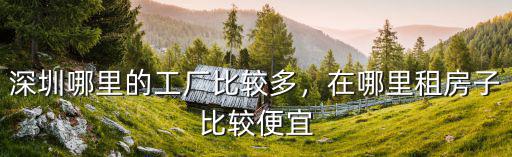 深圳塘坑哪里出租房多,深圳哪里的工廠比較多