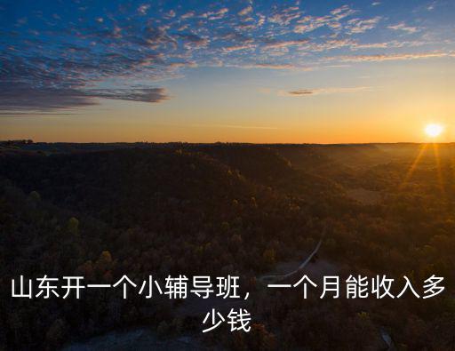 山東開一個小輔導班，一個月能收入多少錢