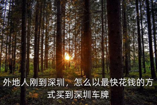 深圳二手車牌能買多少錢,外地人剛到深圳