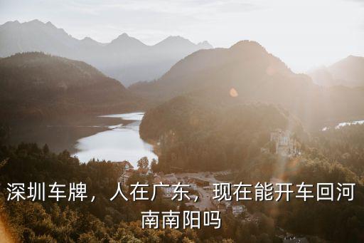 深圳車牌，人在廣東，現在能開車回河南南陽嗎