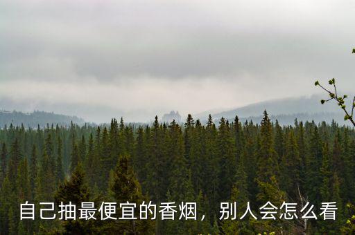 自己抽最便宜的香煙，別人會怎么看
