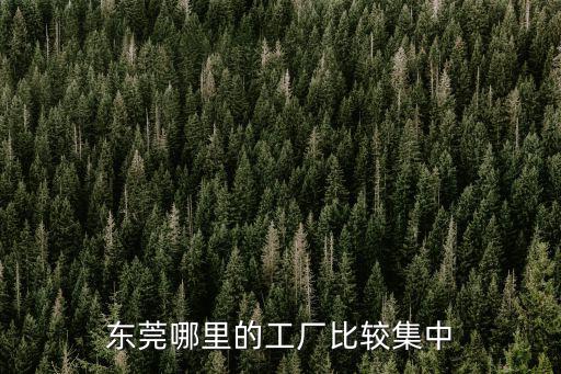 東莞哪里的工廠比較集中