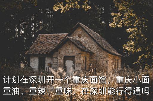 計劃在深圳開一個重慶面館，重慶小面重油、重辣、重味，在深圳能行得通嗎