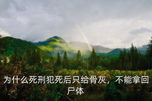 深圳死刑犯死后骨灰去哪里領(lǐng)取,為什么死刑犯死后只給骨灰