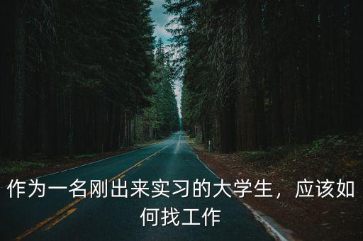 作為一名剛出來實習的大學生，應該如何找工作
