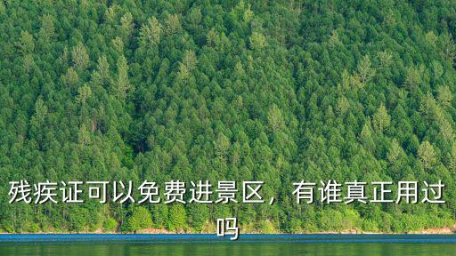 殘疾證可以免費進景區，有誰真正用過嗎