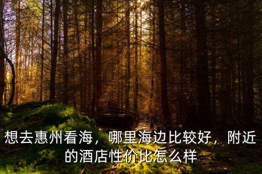 想去惠州看海，哪里海邊比較好，附近的酒店性價(jià)比怎么樣