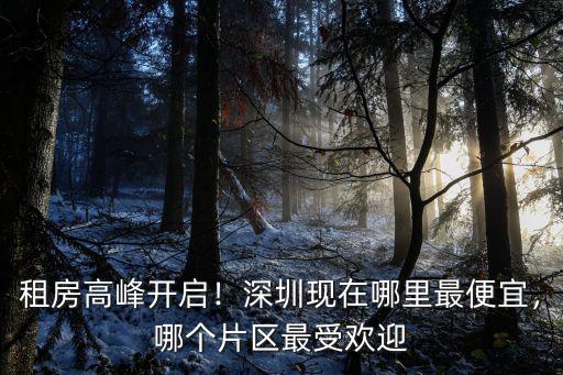 租房高峰開啟！深圳現在哪里最便宜，哪個片區最受歡迎