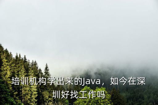 培訓機構學出來的Java，如今在深圳好找工作嗎