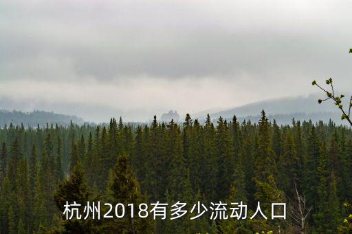 杭州2018有多少流動(dòng)人口