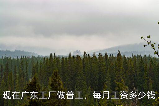 現在廣東工廠做普工，每月工資多少錢