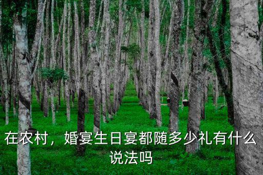 在農村，婚宴生日宴都隨多少禮有什么說法嗎