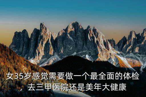 女35歲感覺需要做一個最全面的體檢，去三甲醫院還是美年大健康