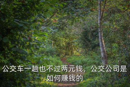 公交車一趟也不過兩元錢，公交公司是如何賺錢的