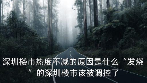 深圳樓市熱度不減的原因是什么“發燒”的深圳樓市該被調控了