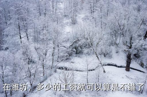在濰坊，多少的工資就可以算是不錯了
