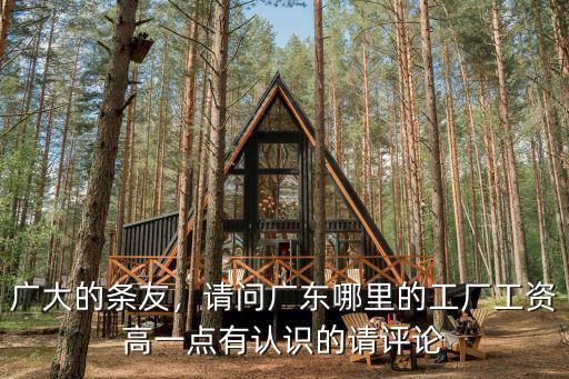 廣大的條友，請(qǐng)問廣東哪里的工廠工資高一點(diǎn)有認(rèn)識(shí)的請(qǐng)?jiān)u論