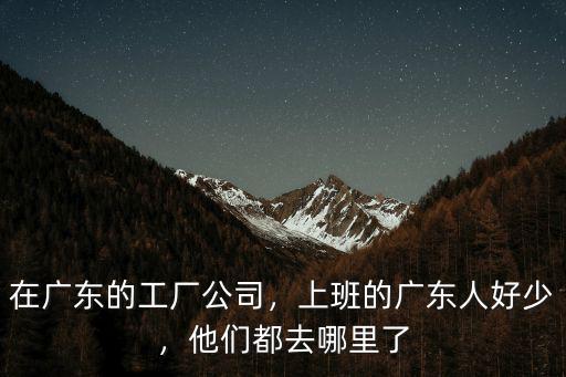 在廣東的工廠公司，上班的廣東人好少，他們都去哪里了