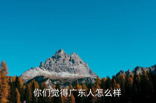 你們覺得廣東人怎么樣