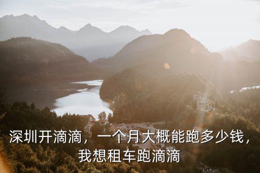 深圳開滴滴，一個月大概能跑多少錢，我想租車跑滴滴