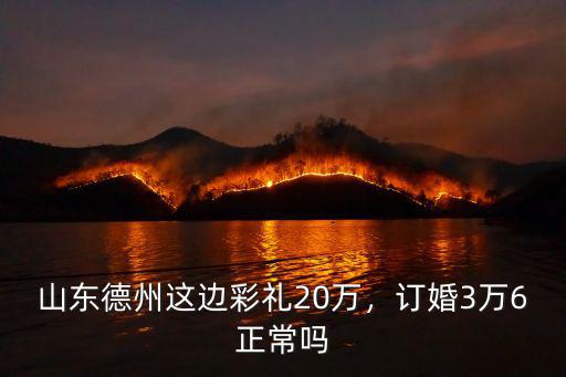 山東德州這邊彩禮20萬，訂婚3萬6正常嗎