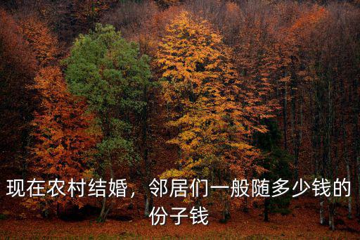 現(xiàn)在農村結婚，鄰居們一般隨多少錢的份子錢