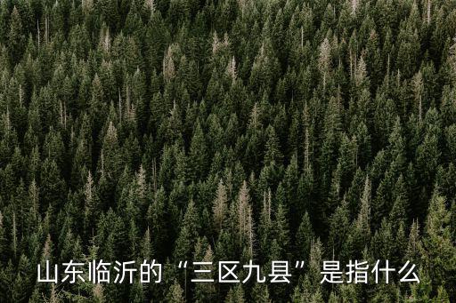 山東臨沂的“三區(qū)九縣”是指什么