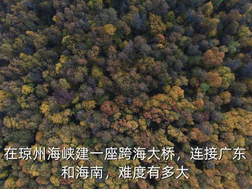 在瓊州海峽建一座跨海大橋，連接廣東和海南，難度有多大