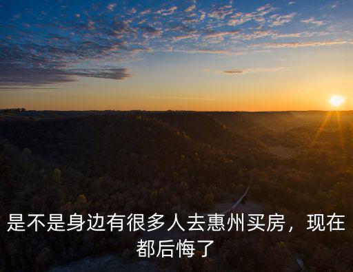 惠州的房子買后悔了怎么辦,你們在惠州買房