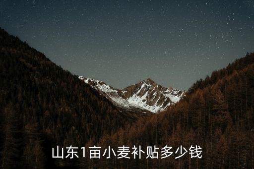 山東2005小麥補貼一畝多少,山東菏澤小麥補貼每畝多少錢