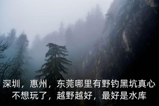 東莞馬坑水庫釣魚怎么樣,東莞有哪些可以釣魚的地方