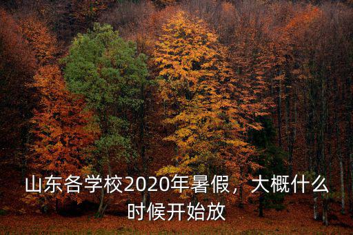山東各學校2020年暑假，大概什么時候開始放