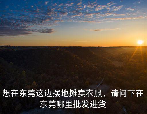 想在東莞這邊擺地攤賣衣服，請問下在東莞哪里批發進貨