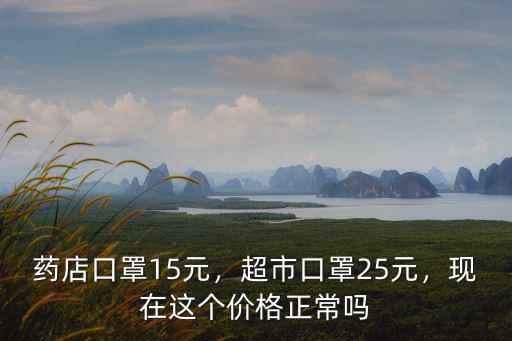 藥店口罩15元，超市口罩25元，現在這個價格正常嗎