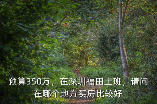 預算350萬，在深圳福田上班，請問在哪個地方買房比較好