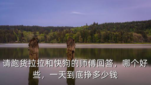 請跑貨拉拉和快狗的師傅回答，哪個好些，一天到底掙多少錢