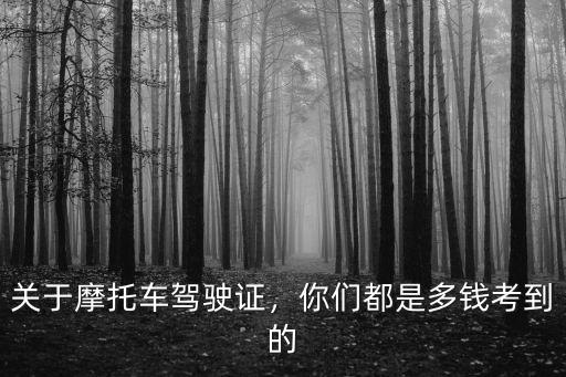 關于摩托車駕駛證，你們都是多錢考到的