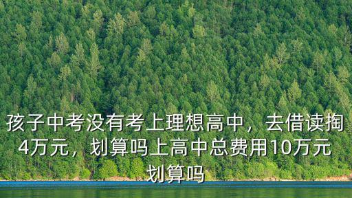 孩子中考沒有考上理想高中，去借讀掏4萬元，劃算嗎上高中總費用10萬元劃算嗎