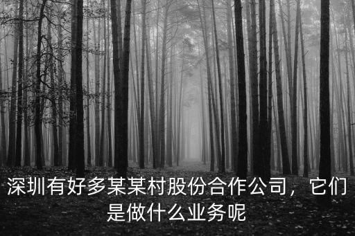 深圳原村民有多少,里有村辦企業