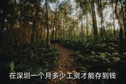 在深圳一個月多少工資才能存到錢