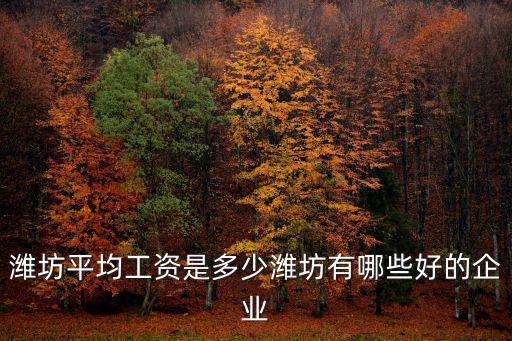 濰坊平均工資是多少濰坊有哪些好的企業