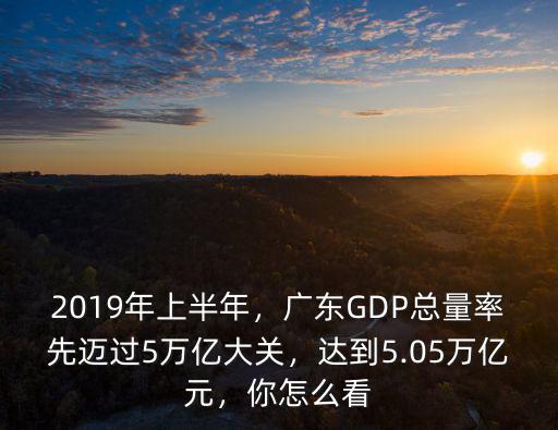廣東2019年總產值多少,2019年上半年