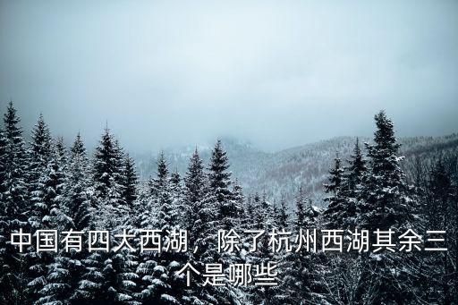 中國有四大西湖，除了杭州西湖其余三個是哪些