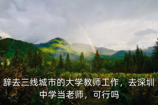 辭去三線城市的大學教師工作，去深圳中學當老師，可行嗎