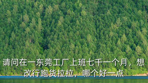 請問在一東莞工廠上班七千一個月，想改行跑貨拉拉，哪個好一點
