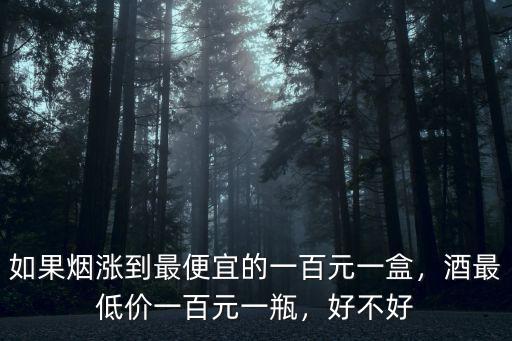 如果煙漲到最便宜的一百元一盒，酒最低價一百元一瓶，好不好
