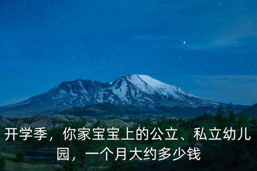 開學季，你家寶寶上的公立、私立幼兒園，一個月大約多少錢