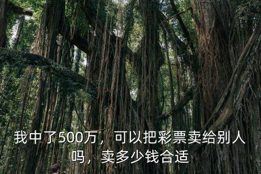 我中了500萬，可以把彩票賣給別人嗎，賣多少錢合適